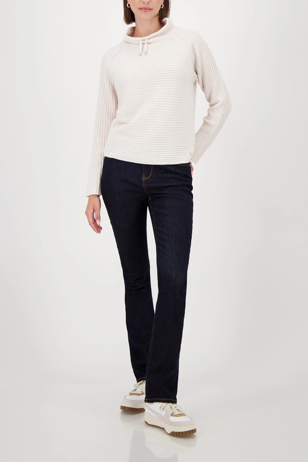 MONARI | BASIC MONARI RIB SWEATER - ALMOND 809512