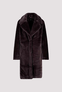 MONARI | FLUFFY FAKE FUR COAT - BROWNIE 809573