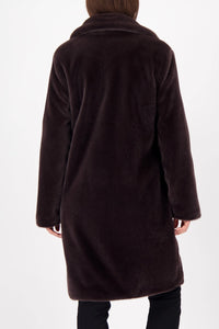 MONARI | FLUFFY FAKE FUR COAT - BROWNIE 809573