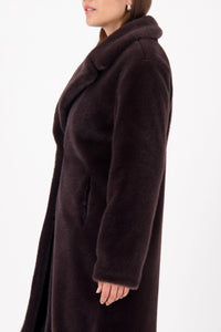 MONARI | FLUFFY FAKE FUR COAT - BROWNIE 809573