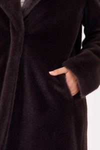 MONARI | FLUFFY FAKE FUR COAT - BROWNIE 809573