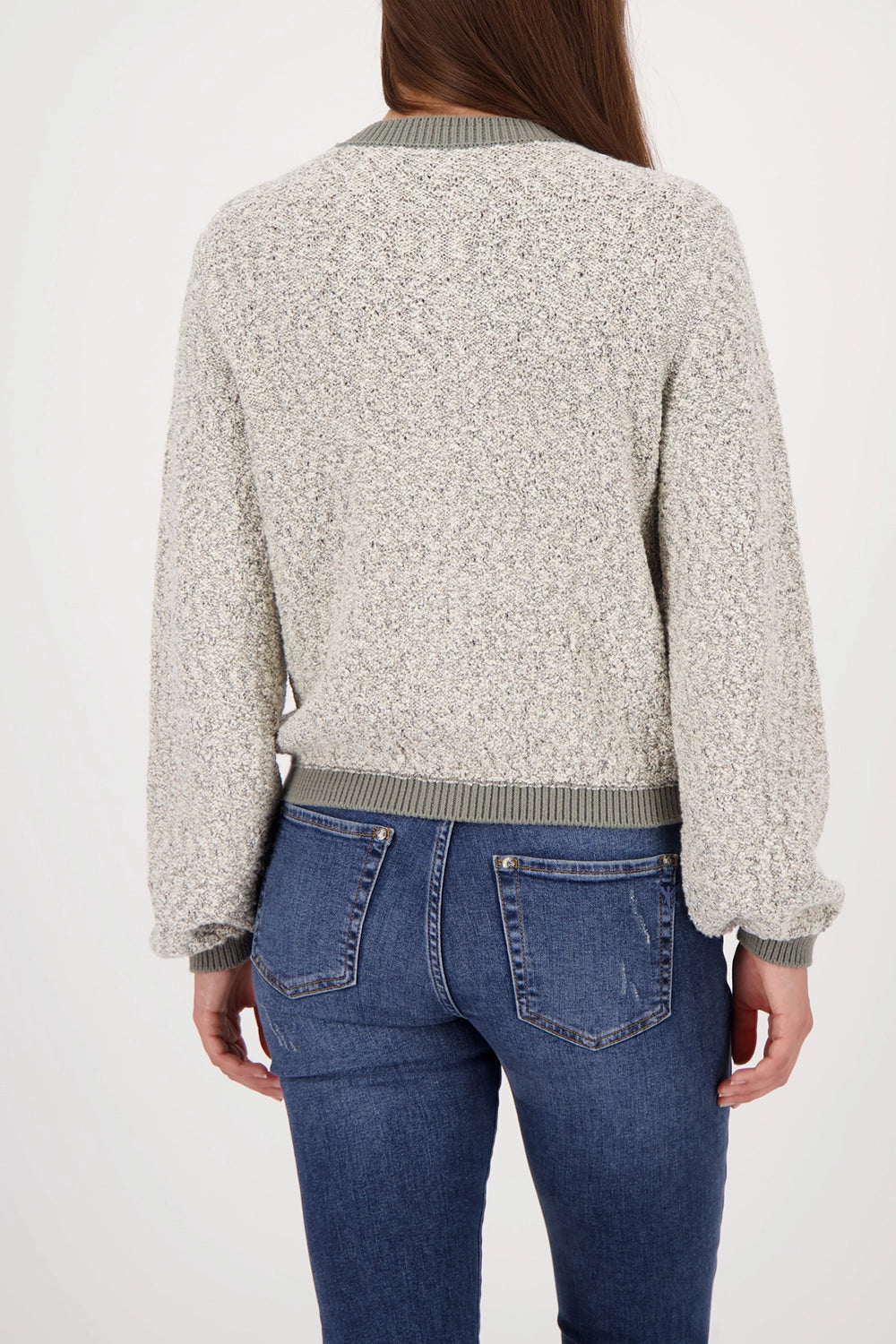 MONARI | LUREX TWEED JACKET - SAGE 809593