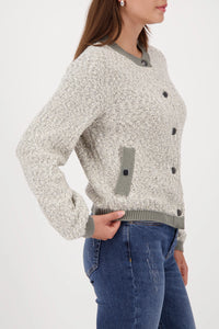 MONARI | LUREX TWEED JACKET - SAGE 809593