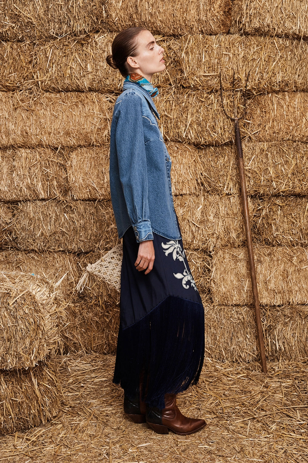 ALÉMAIS | JESSE DENIM APPLIQUE SHIRT