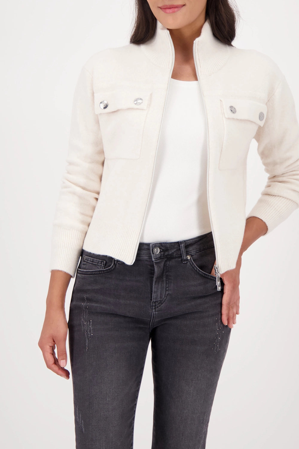 MONARI | CARDIGAN WITH FLAP POCKETS - ALMOND 809617
