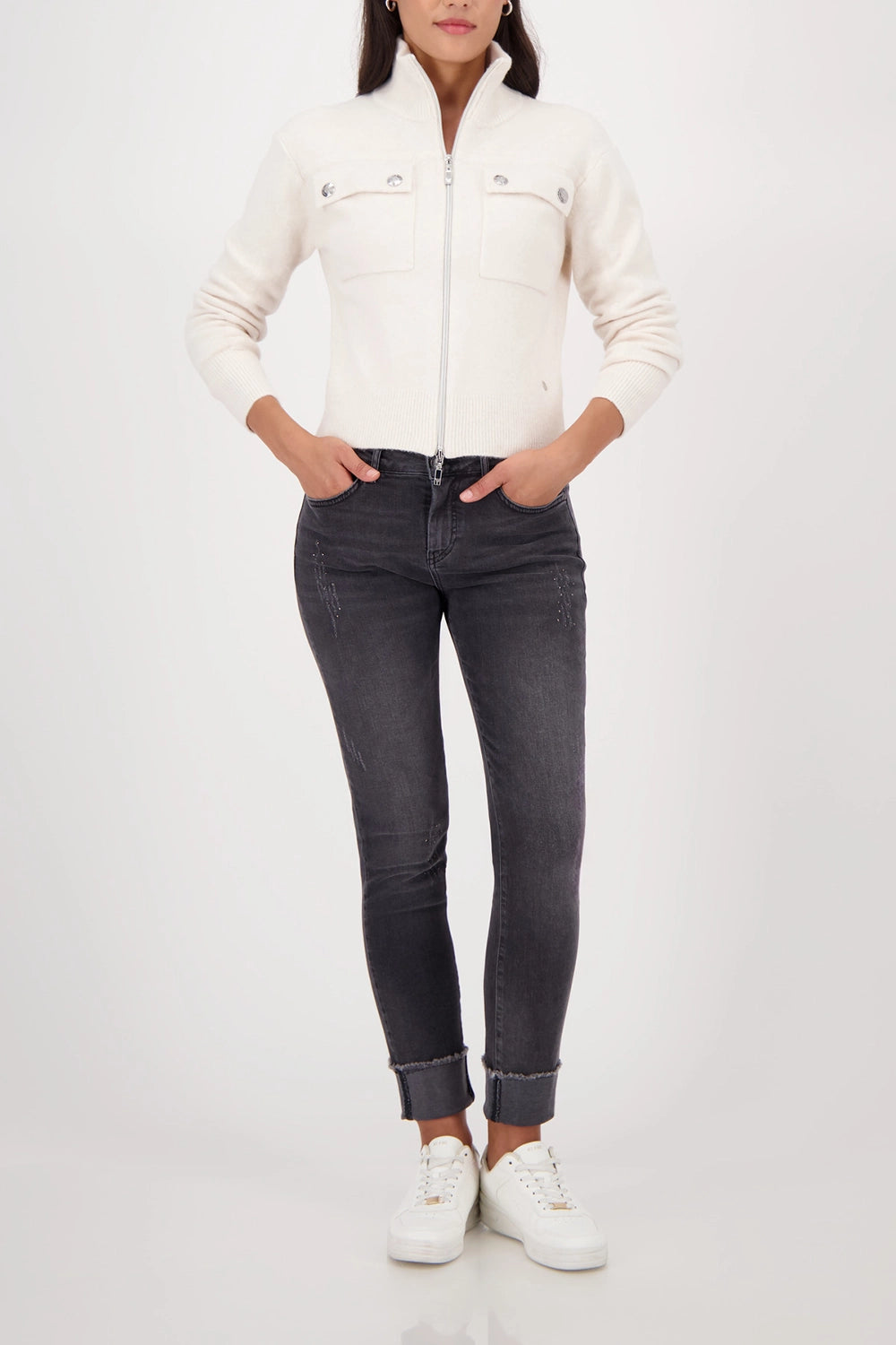 MONARI | CARDIGAN WITH FLAP POCKETS - ALMOND 809617