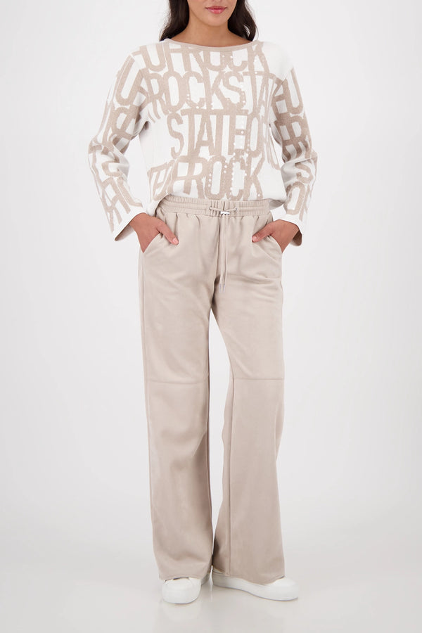 MONARI | VELOUR PANTS 63CM - LATTE MACCHIATO 809632