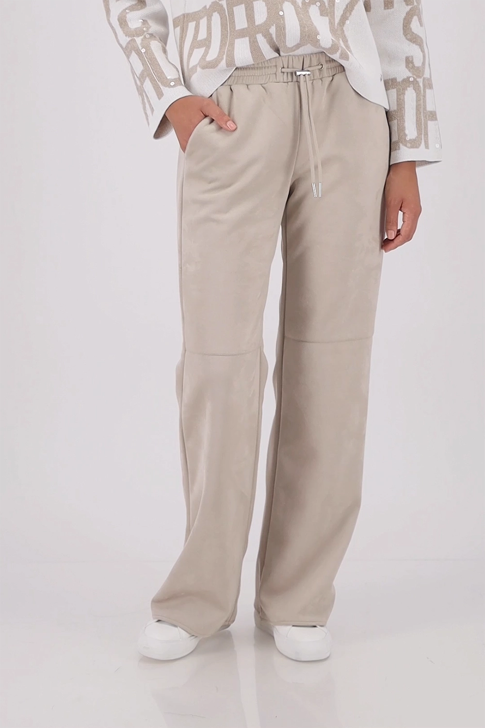 MONARI | VELOUR PANTS 63CM - LATTE MACCHIATO 809632