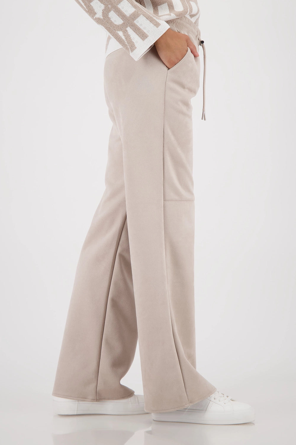 MONARI | VELOUR PANTS 63CM - LATTE MACCHIATO 809632