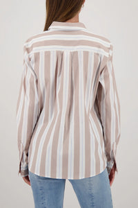 MONARI | STRIPED BLOUSE - LATTEMACCHIATO 809634