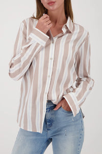 MONARI | STRIPED BLOUSE - LATTEMACCHIATO 809634