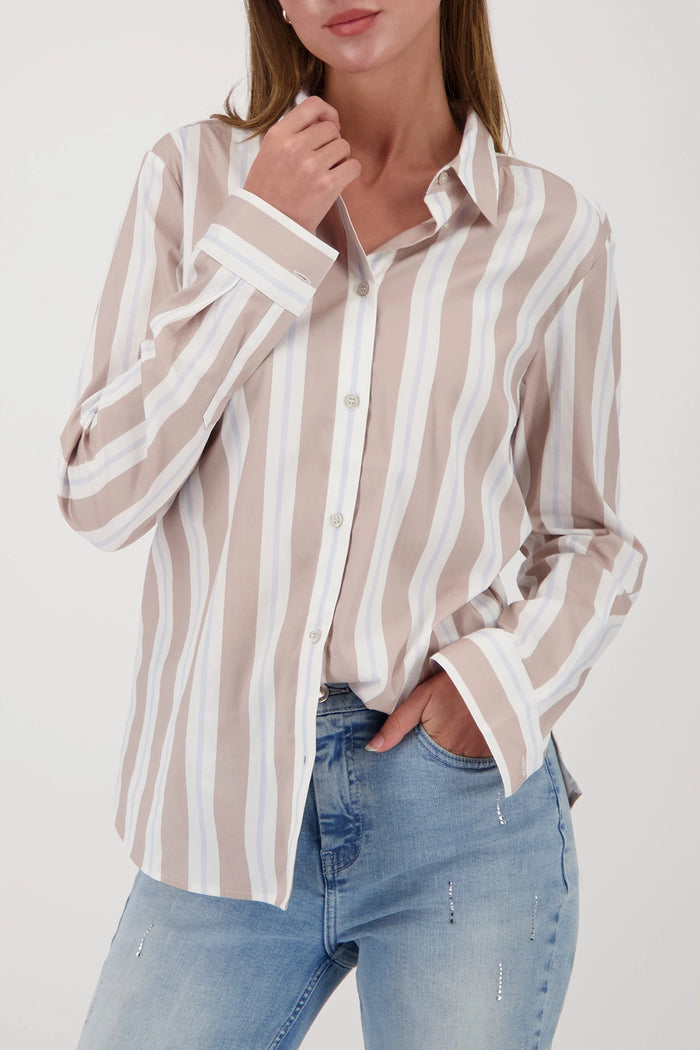 MONARI | STRIPED BLOUSE - LATTEMACCHIATO 809634