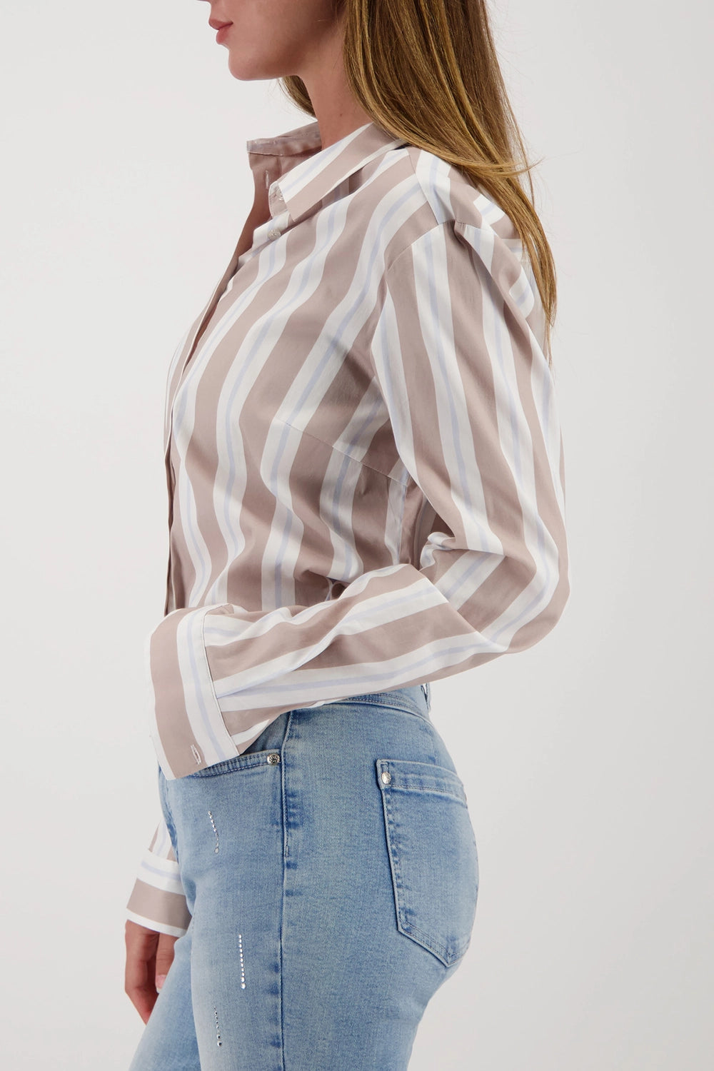 MONARI | STRIPED BLOUSE - LATTEMACCHIATO 809634