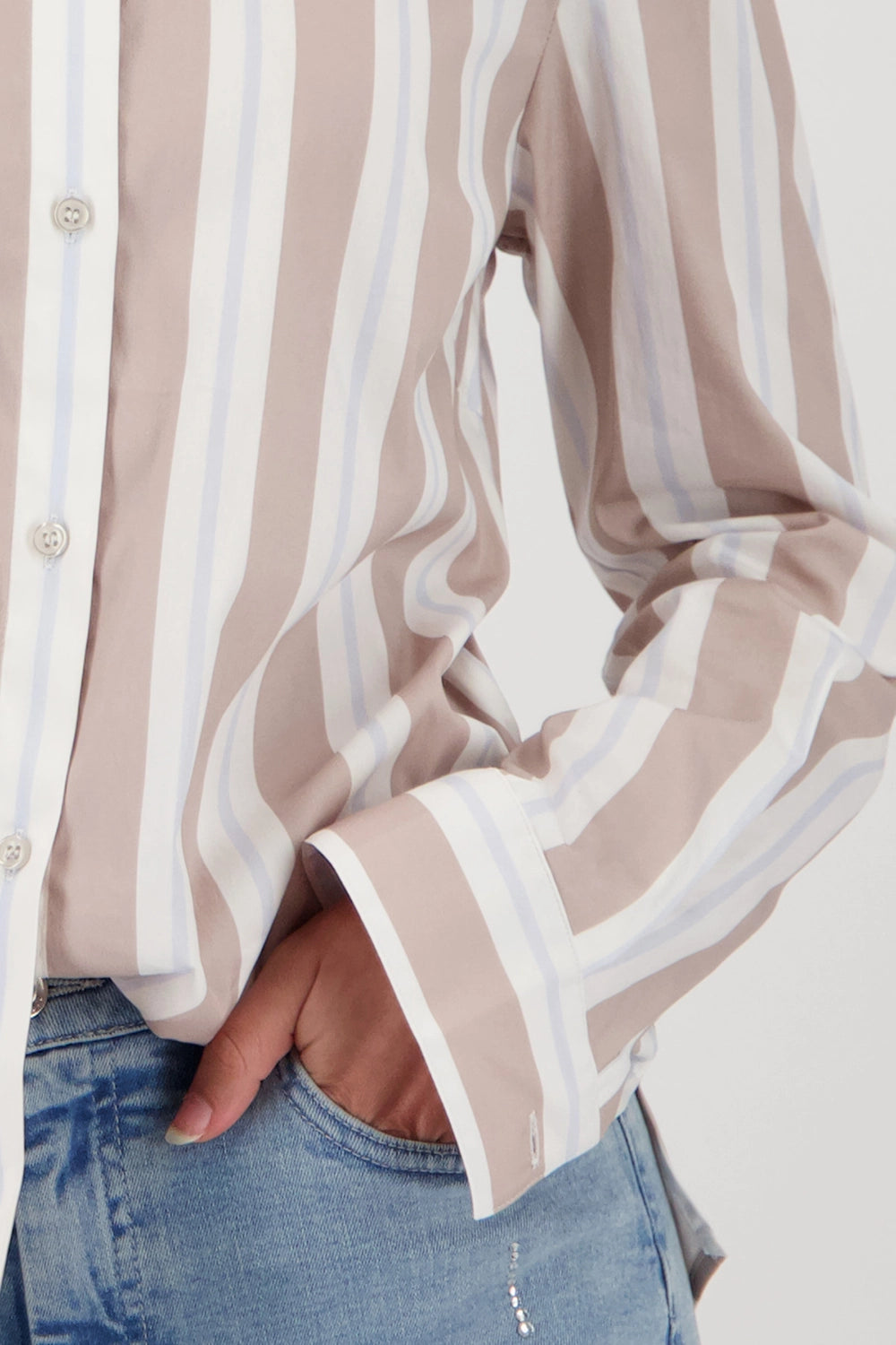 MONARI | STRIPED BLOUSE - LATTEMACCHIATO 809634