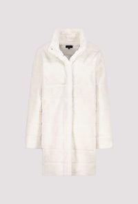 MONARI | FAKE FUR COAT WITH STRIPES - ALMOND 809690