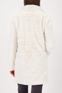 MONARI | FAKE FUR COAT WITH STRIPES - ALMOND 809690