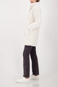 MONARI | FAKE FUR COAT WITH STRIPES - ALMOND 809690