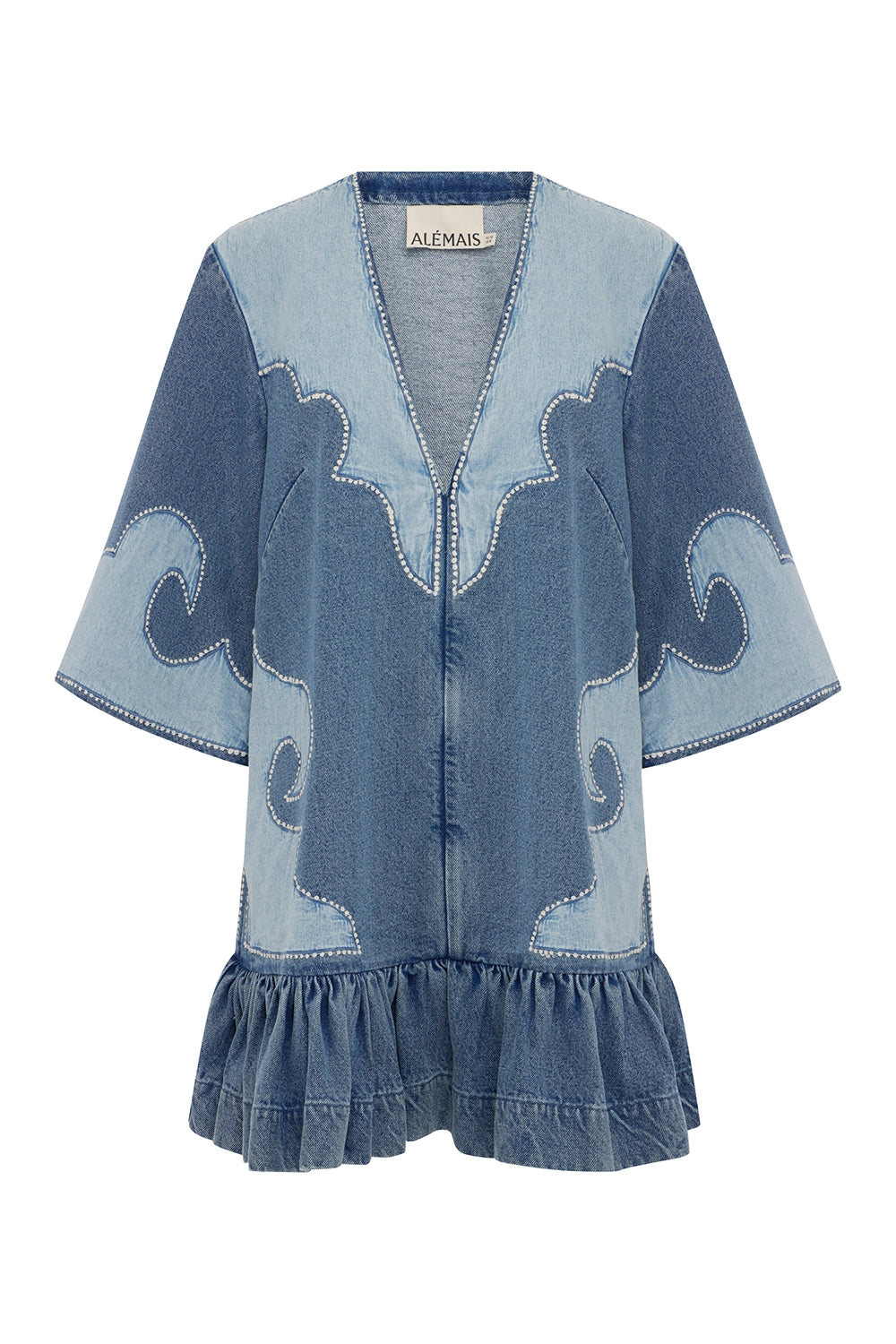 ALÉMAIS | JESSE DENIM APPLIQUE MINI DRESS