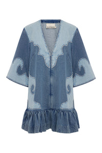 ALÉMAIS | JESSE DENIM APPLIQUE MINI DRESS