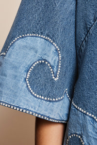 ALÉMAIS | JESSE DENIM APPLIQUE MINI DRESS