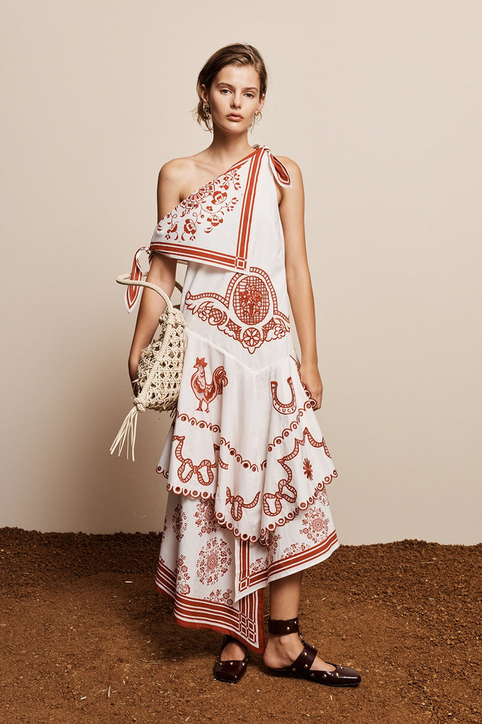 ALÉMAIS | GIDDY EMBROIDERED MIDI DRESS