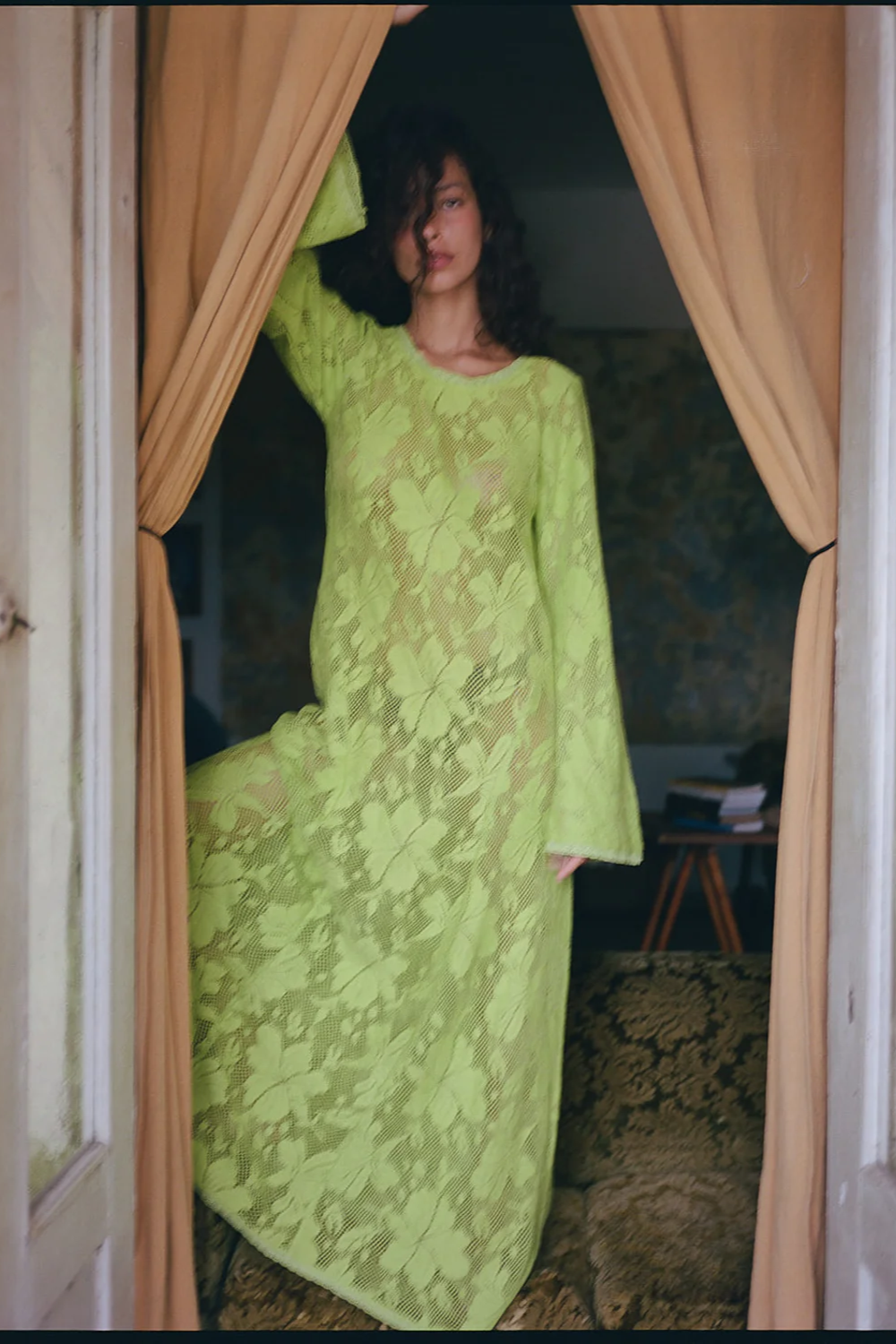 Kinga Csilla | Nova Lace Cherry Maxi Dress