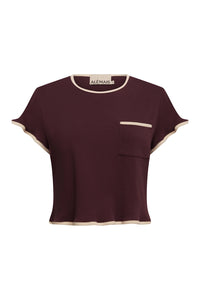 ALÉMAIS | BONETTA CROPPED TEE BURGUNDY