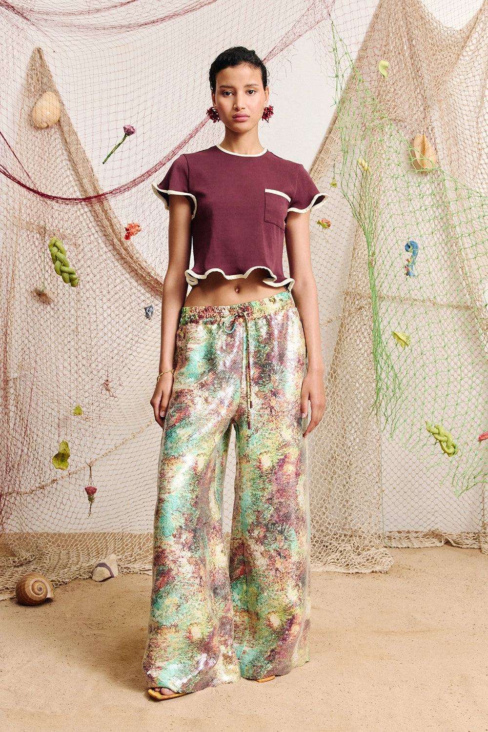 ALÉMAIS | BONETTA CROPPED TEE BURGUNDY