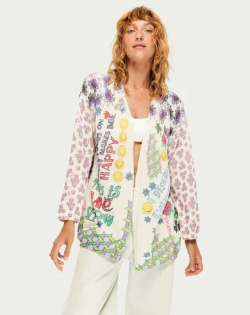 ME369 | Mykonos Printed Cardigan - Markers 126S91209