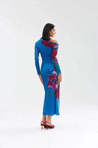 Aston Studio | Long-Sleeve Sophie Mesh Dress - Luminous Papaya