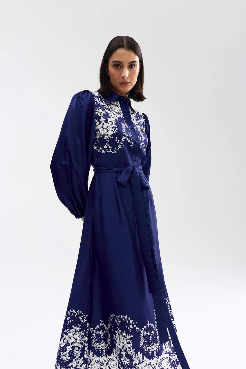 Aston Studio | Long-Sleeve Marley Dress - Royal Lace