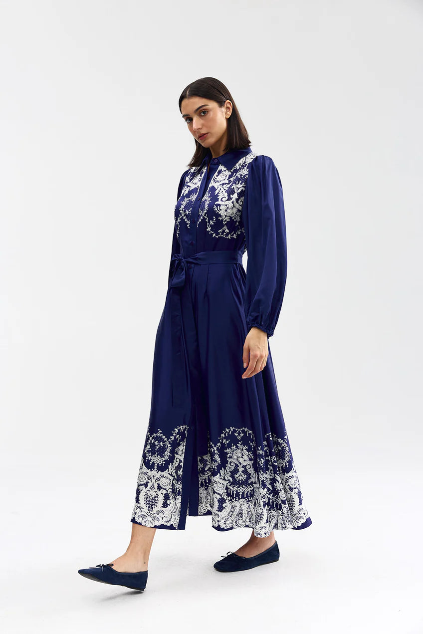 Aston Studio | Long-Sleeve Marley Dress - Royal Lace