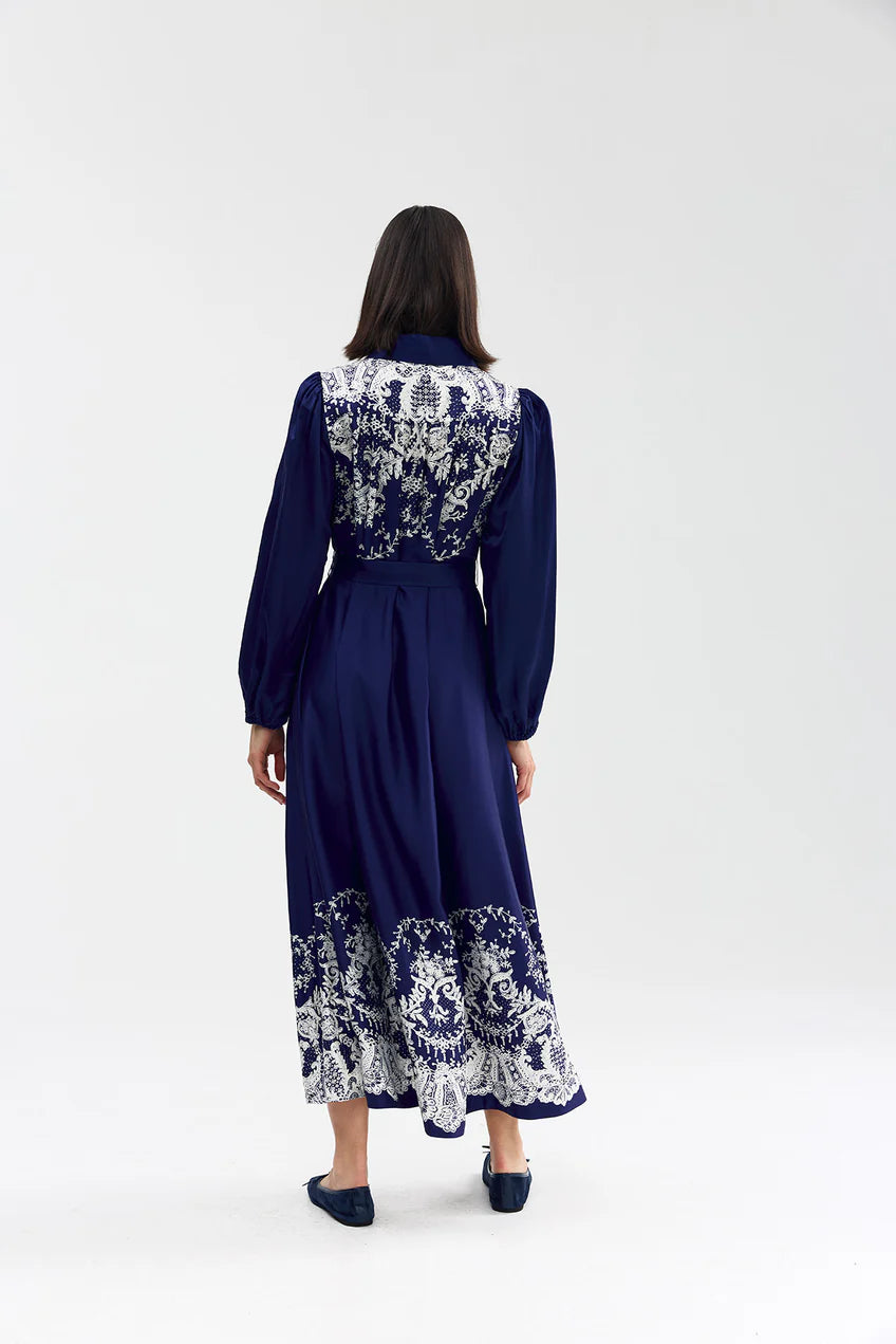 Aston Studio | Long-Sleeve Marley Dress - Royal Lace