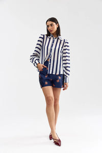 Aston Studio | Celina Blouse - Royal Stripe