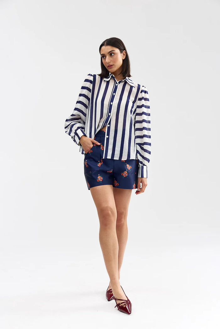 Aston Studio | Celina Blouse - Royal Stripe