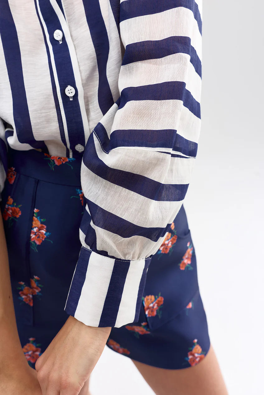 Aston Studio | Celina Blouse - Royal Stripe
