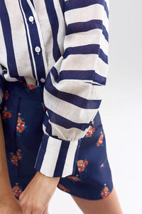 Aston Studio | Celina Blouse - Royal Stripe