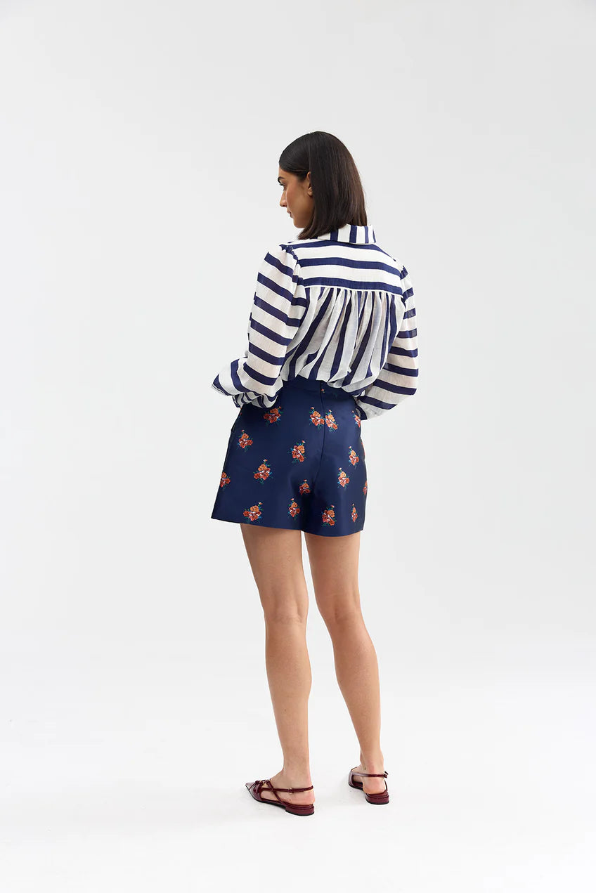 Aston Studio | Celina Blouse - Royal Stripe