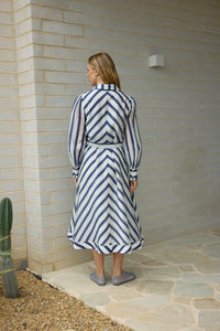 Aston Studio | Yasmine Dress - Royal Stripe