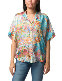 JOHNNY WAS | THE AUDREY SHORT SLEEVE SHIRT - MIXED WAVES AUC18625-3