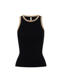 KIVARI | Tallulah Spliced Tank - Black Cream