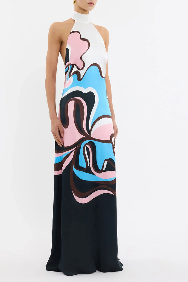 REBECCA VALLANCE | BARBADOS BREEZE HALTER MAXI - PRINT