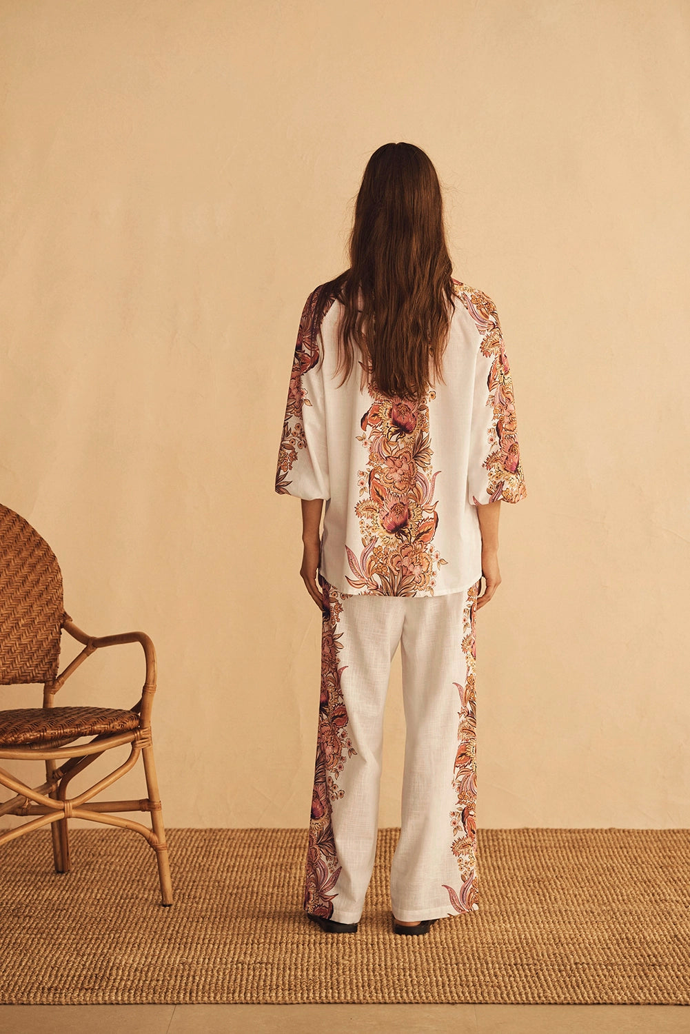 Aur Orceá | Bel Fiore Trellis Scallop Billow Sleeve Blouse