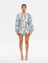 KIVARI | Bluebell Playsuit - Blue Ecru