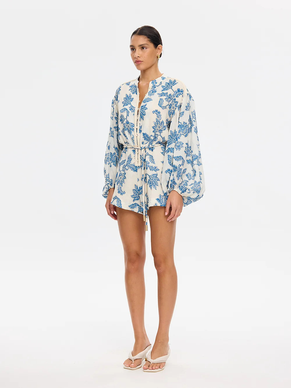 KIVARI | Bluebell Playsuit - Blue Ecru