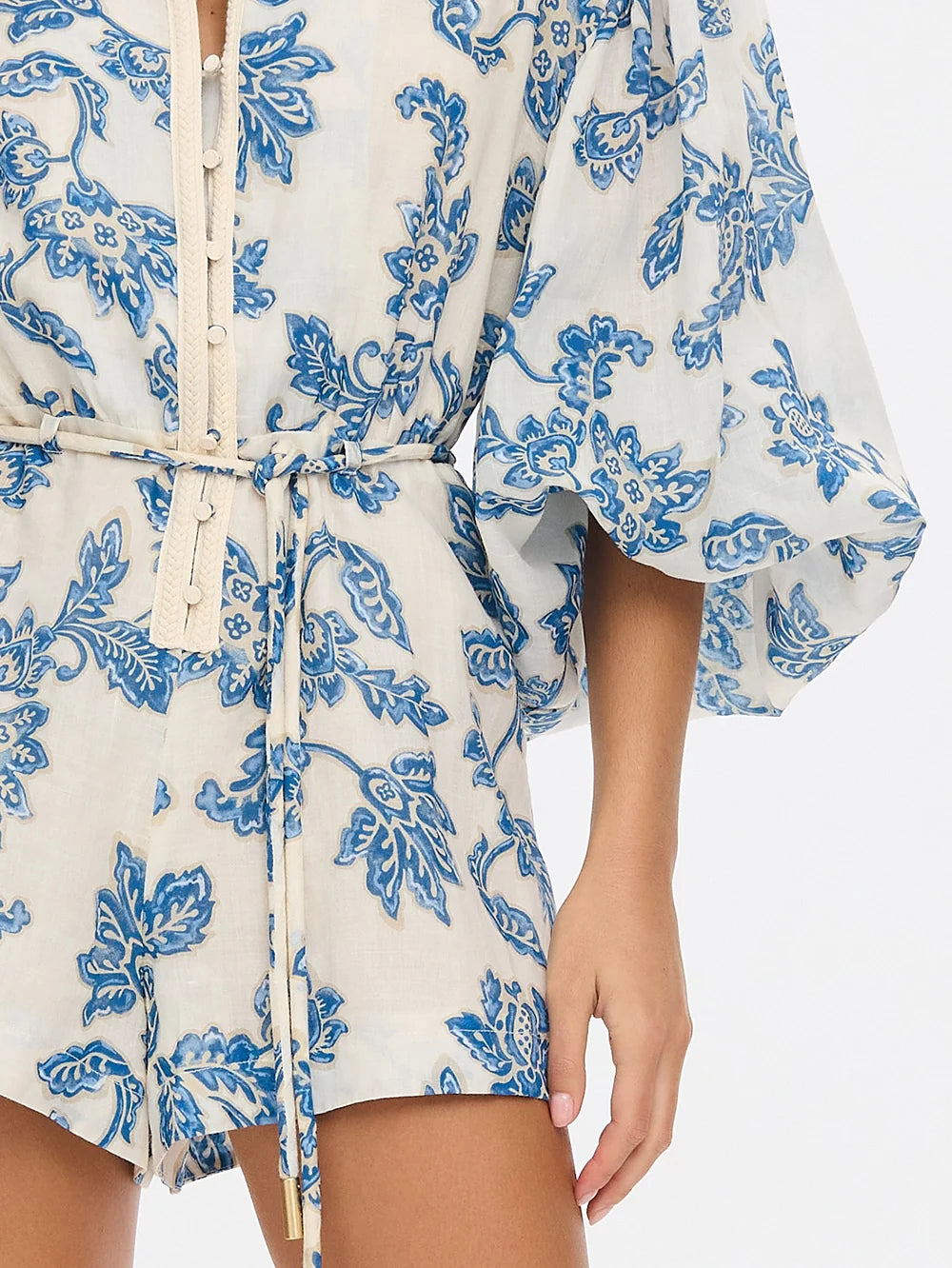 KIVARI | Bluebell Playsuit - Blue Ecru
