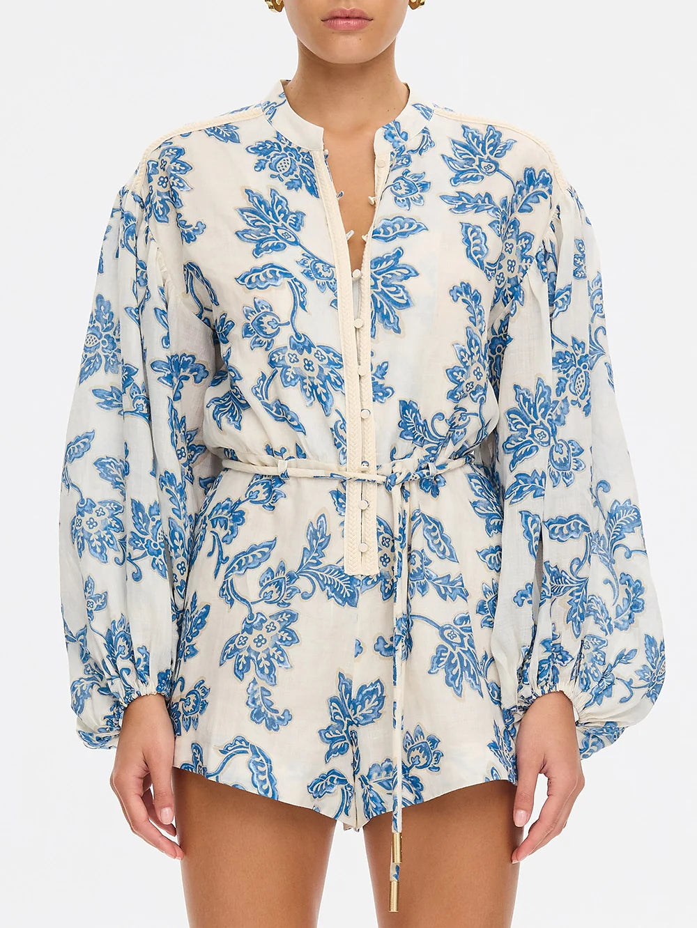KIVARI | Bluebell Playsuit - Blue Ecru