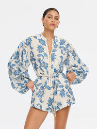 KIVARI | Bluebell Playsuit - Blue Ecru