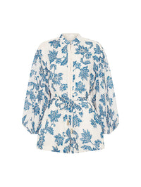 KIVARI | Bluebell Playsuit - Blue Ecru