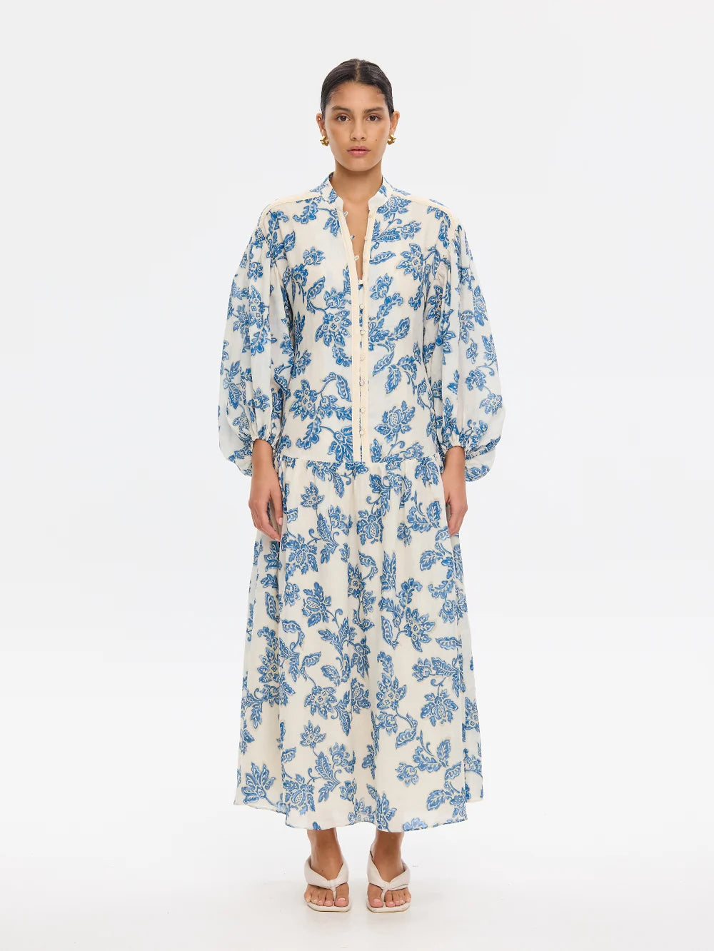 KIVARI | Bluebell Maxi Dress - Blue Ecru
